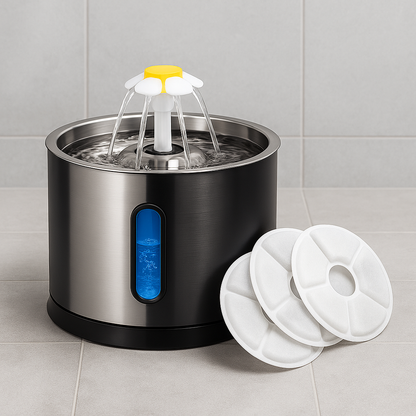 Mizkotas - Fuente Automática 2.4L con Bomba Inteligente y LED para Gatos