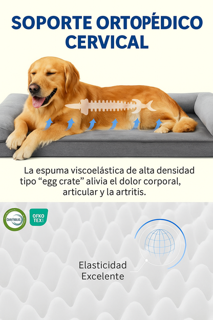 Mizkotas OrthoLounge XL – Descanso Ortopédico y Estilo para Perros Grandes