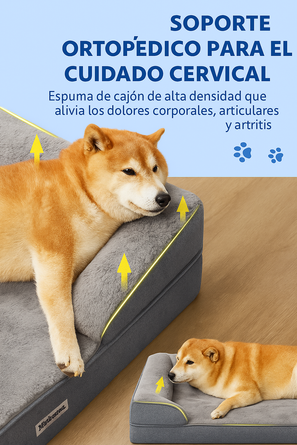 Mizkotas OrthoLounge XL – Descanso Ortopédico y Estilo para Perros Grandes