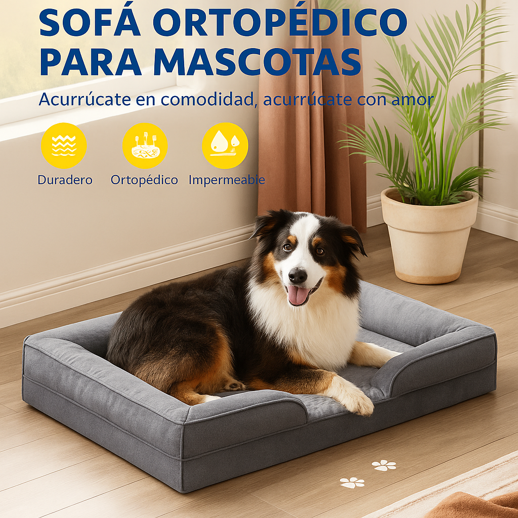 Mizkotas OrthoLounge XL – Descanso Ortopédico y Estilo para Perros Grandes